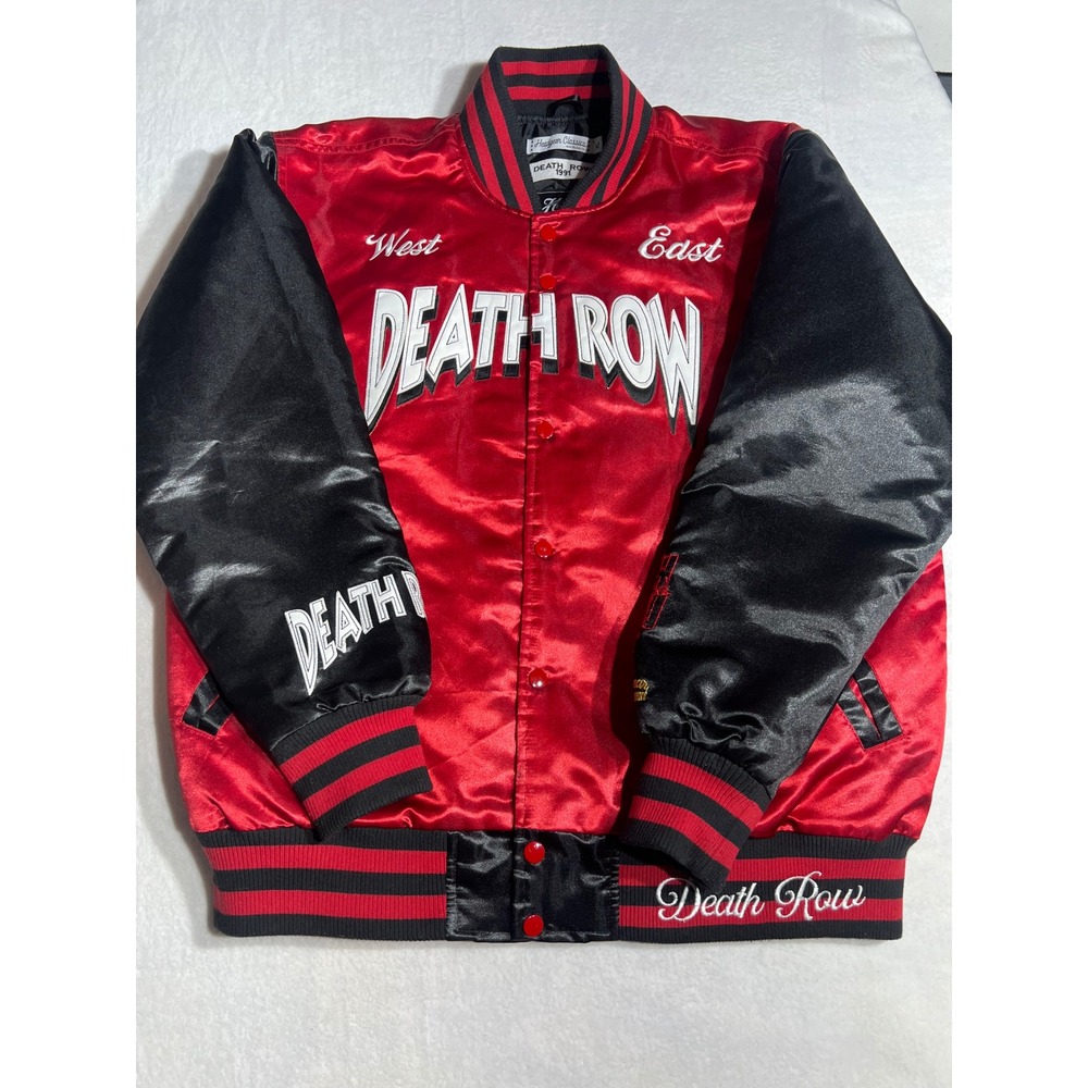 Headgear Classics Death Row Records 1991 Satin Varsity Jacket XL Red Black